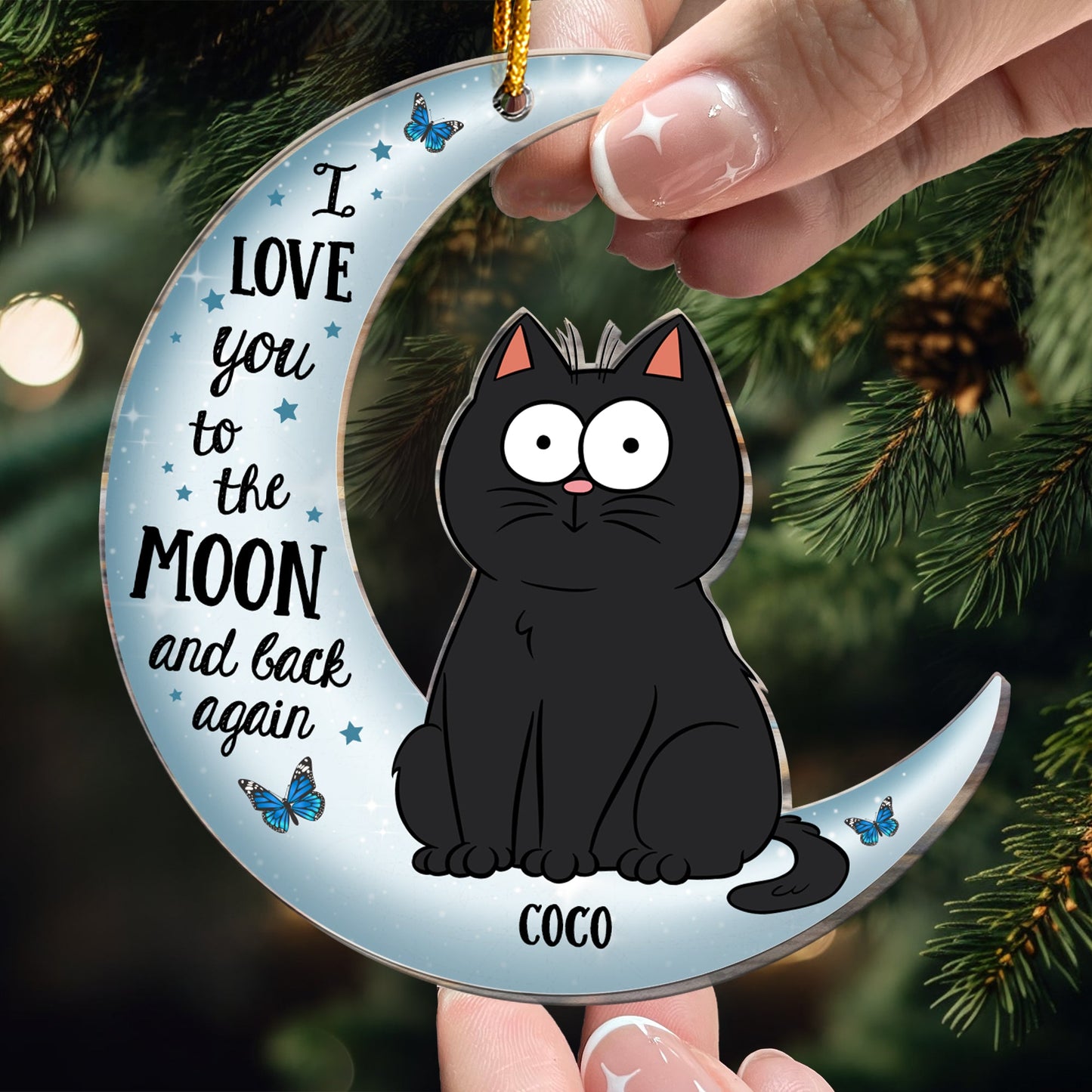 I Love You To The Moon & Back - Pet Version - Personalized Acrylic Ornament