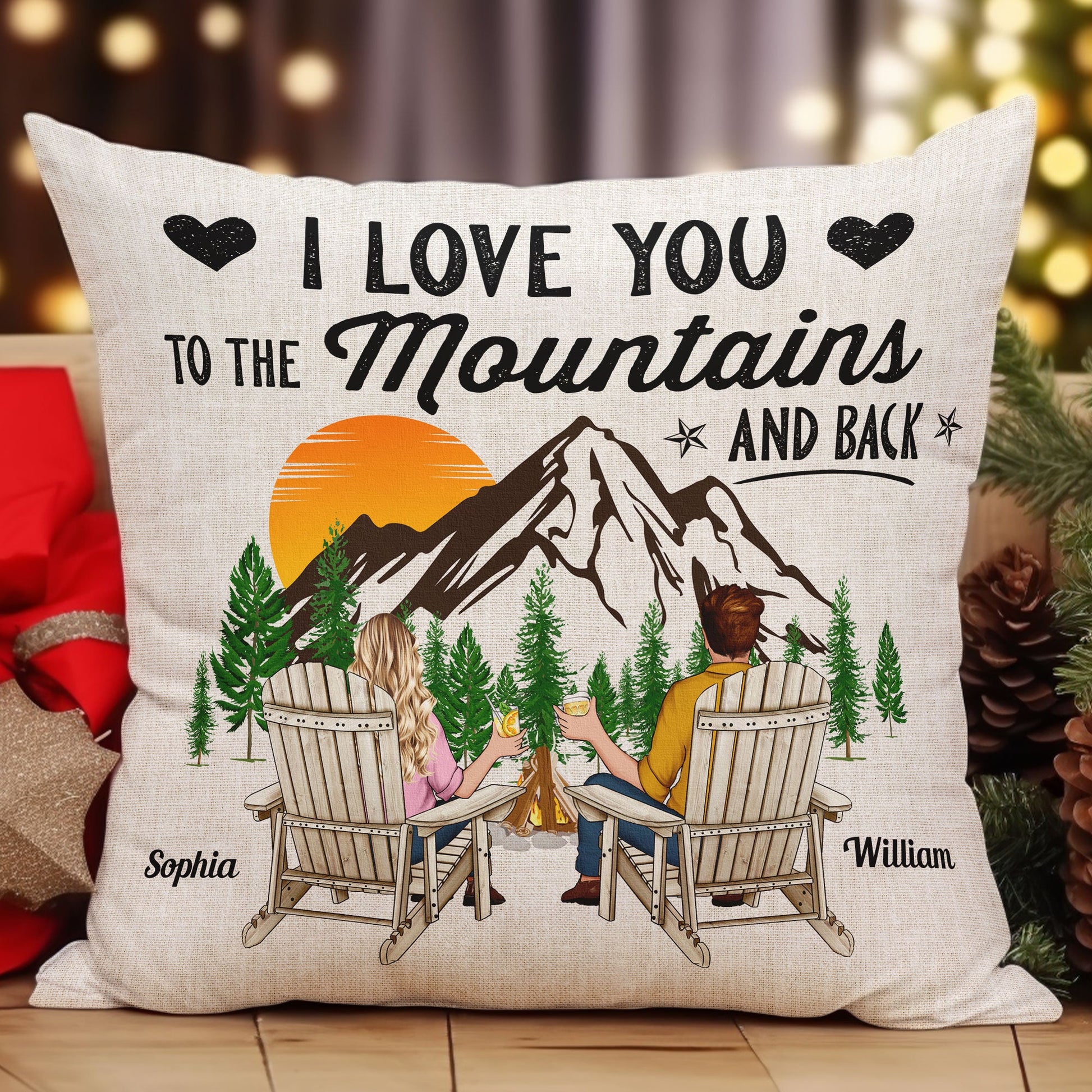 I Love You To The Mountains And Back - Personalized Pillow (Insert Included)