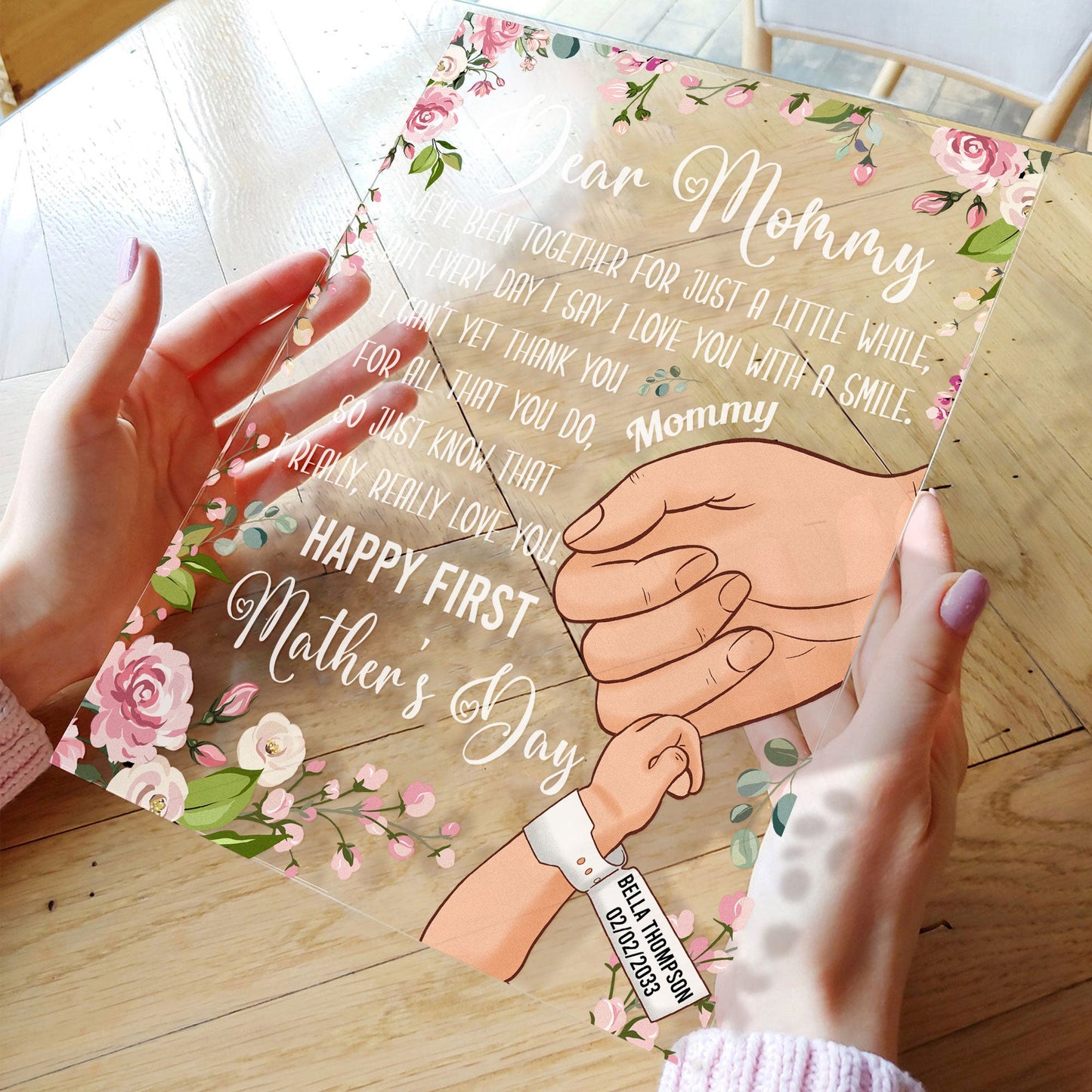 I Love You With A Smile First Mother's Day - Personalized Acrylic Plaque - Birthday Mother's Day Gift For First Mom, Gift For Wife