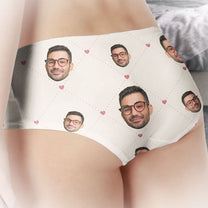 I Love Your Face - Personalized Photo Women's Low-Waisted Brief