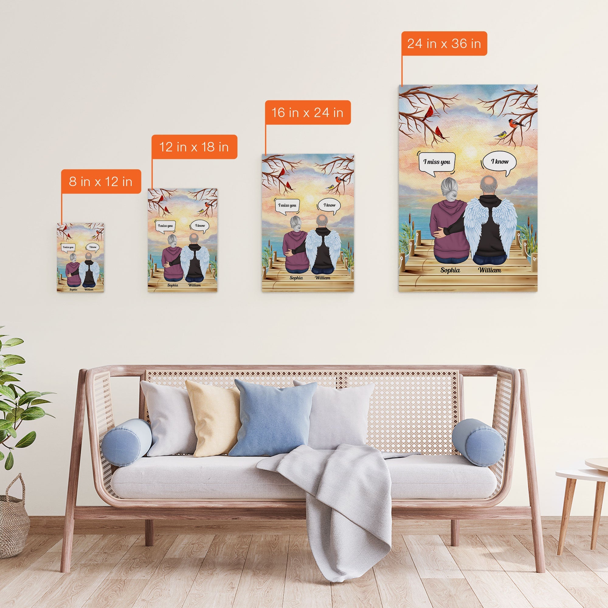 I Miss You - Personalized Poster/Wrapped Canvas - Memorial Gift For Mom, Dad, Daughters, Sons