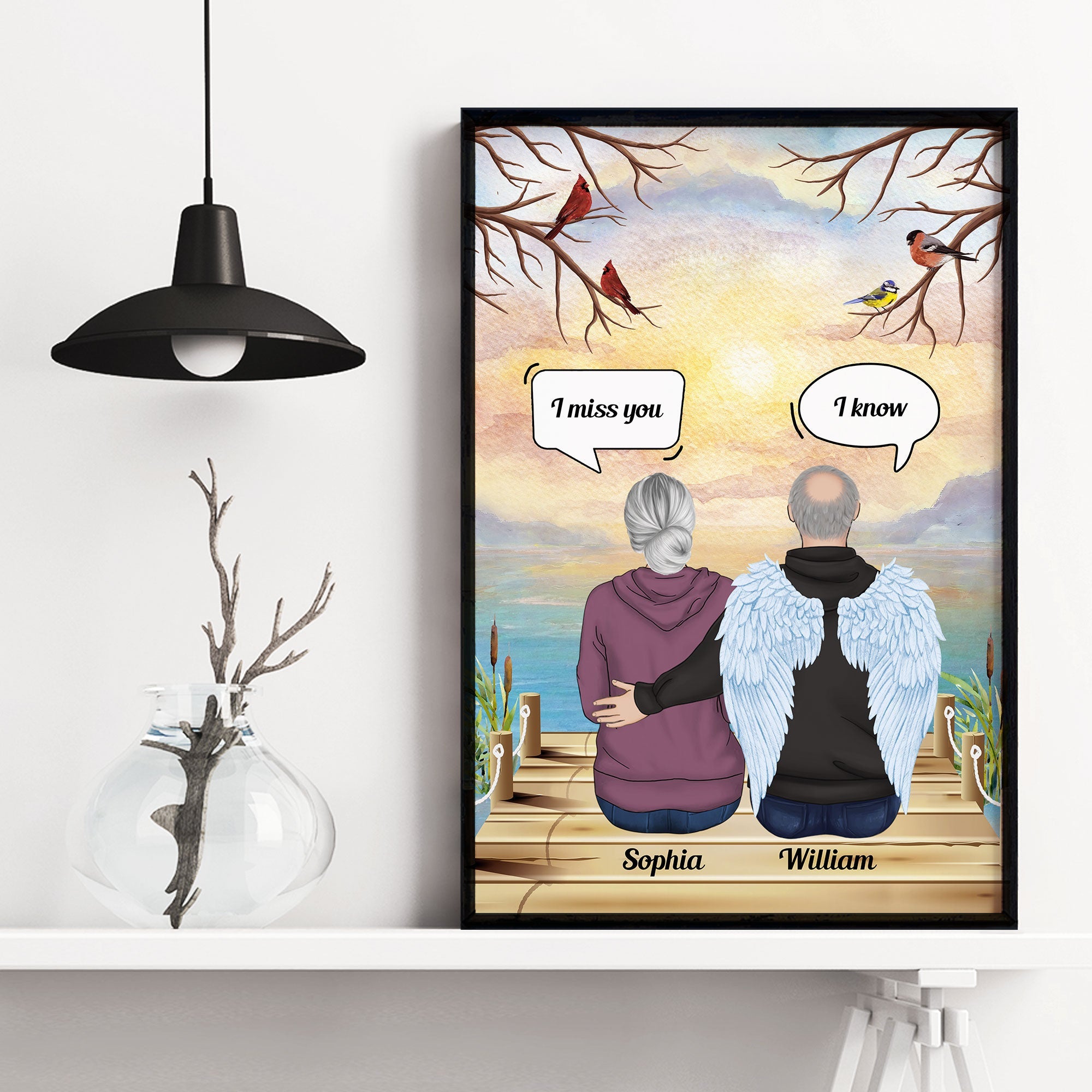 I Miss You - Personalized Poster/Wrapped Canvas - Memorial Gift For Mom, Dad, Daughters, Sons