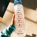 I Need Water With Vitamin Sea  - Personalized Water Bottle With Time Marker - Summer Vibe Gift For Her, Friend, Beach Lover, Girl, Vacation