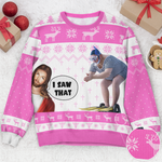 I Saw That Jesus Funny Meme - Personalized Photo Ugly Sweater