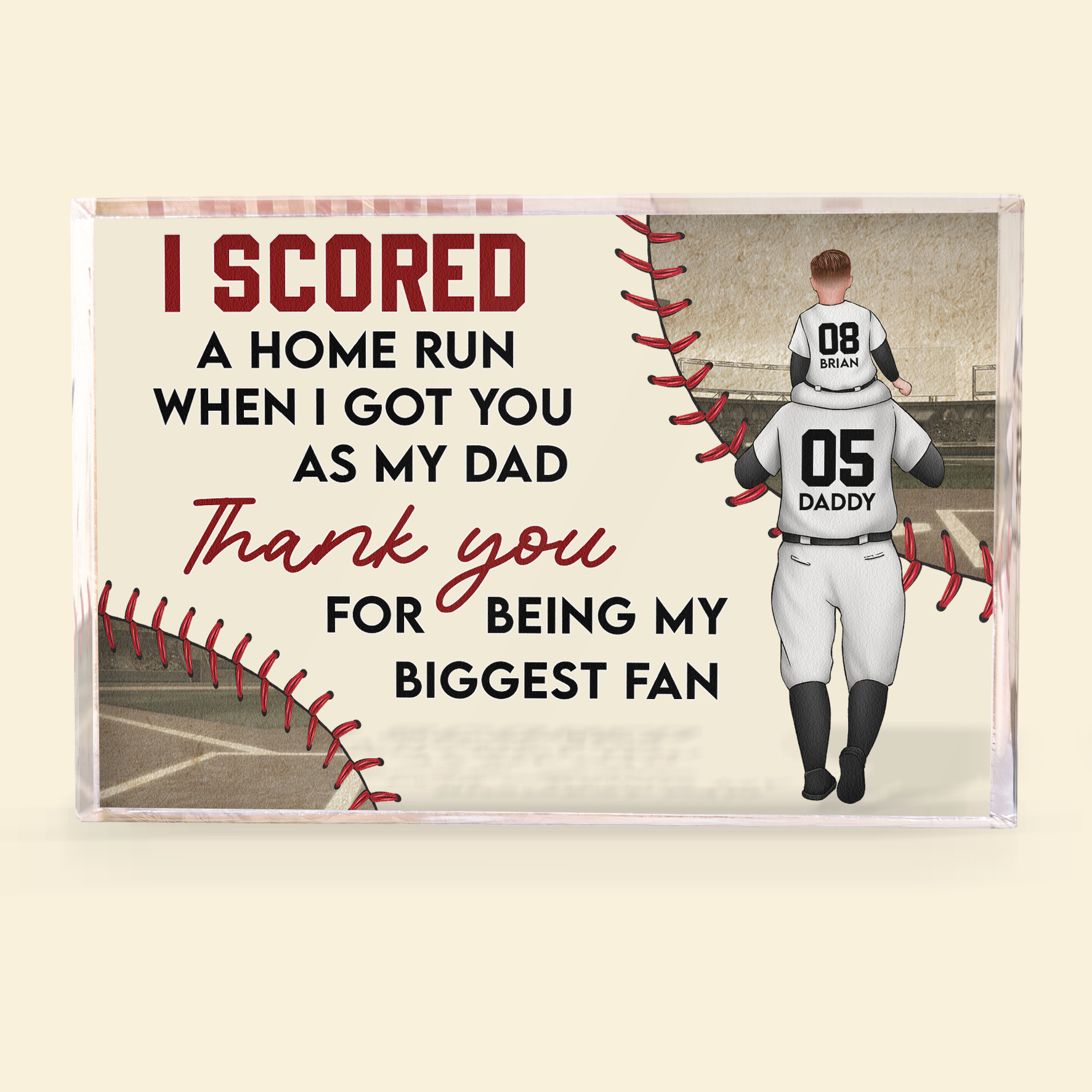 I Scored A Home Run - Personalized Rectangle Acrylic Plaque – Macorner