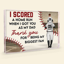 I Scored A Home Run - Personalized Rectangle Acrylic Plaque