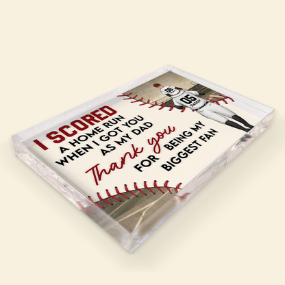 I Scored A Home Run - Personalized Rectangle Acrylic Plaque