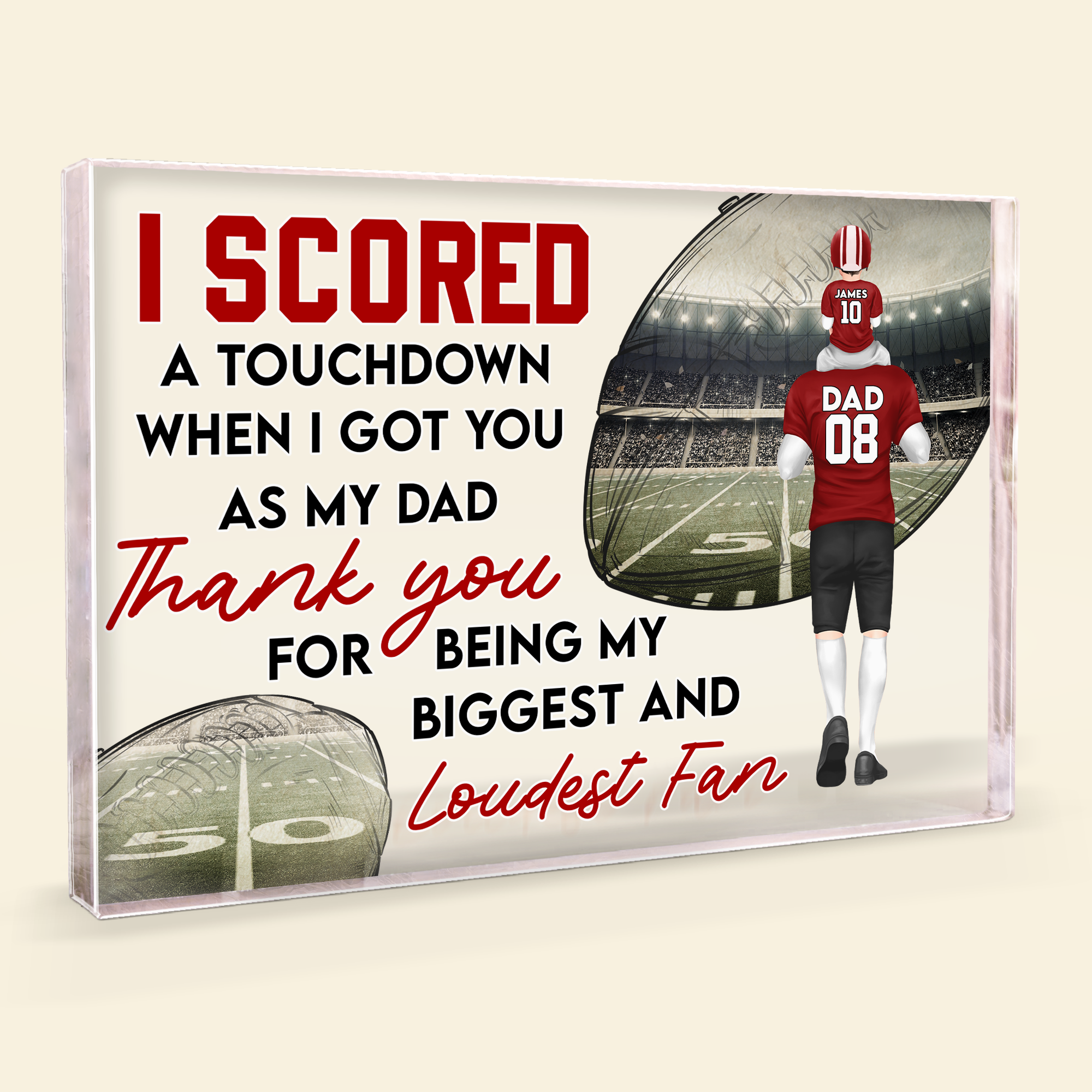 I Scored A Touchdown - Personalized Rectangle Acrylic Plaque