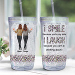 I Smile Because You Are My Sister - Personalized Acrylic Tumbler With Straw
