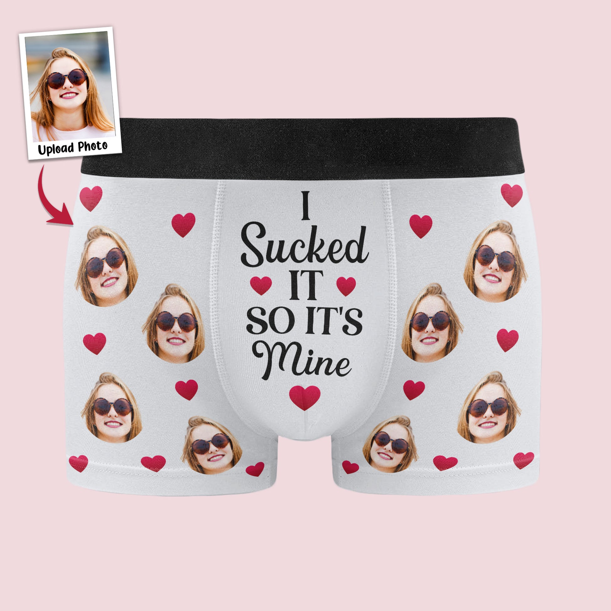 Personalized Mens Boxer Valentines Boxer Briefs With Photo Face
