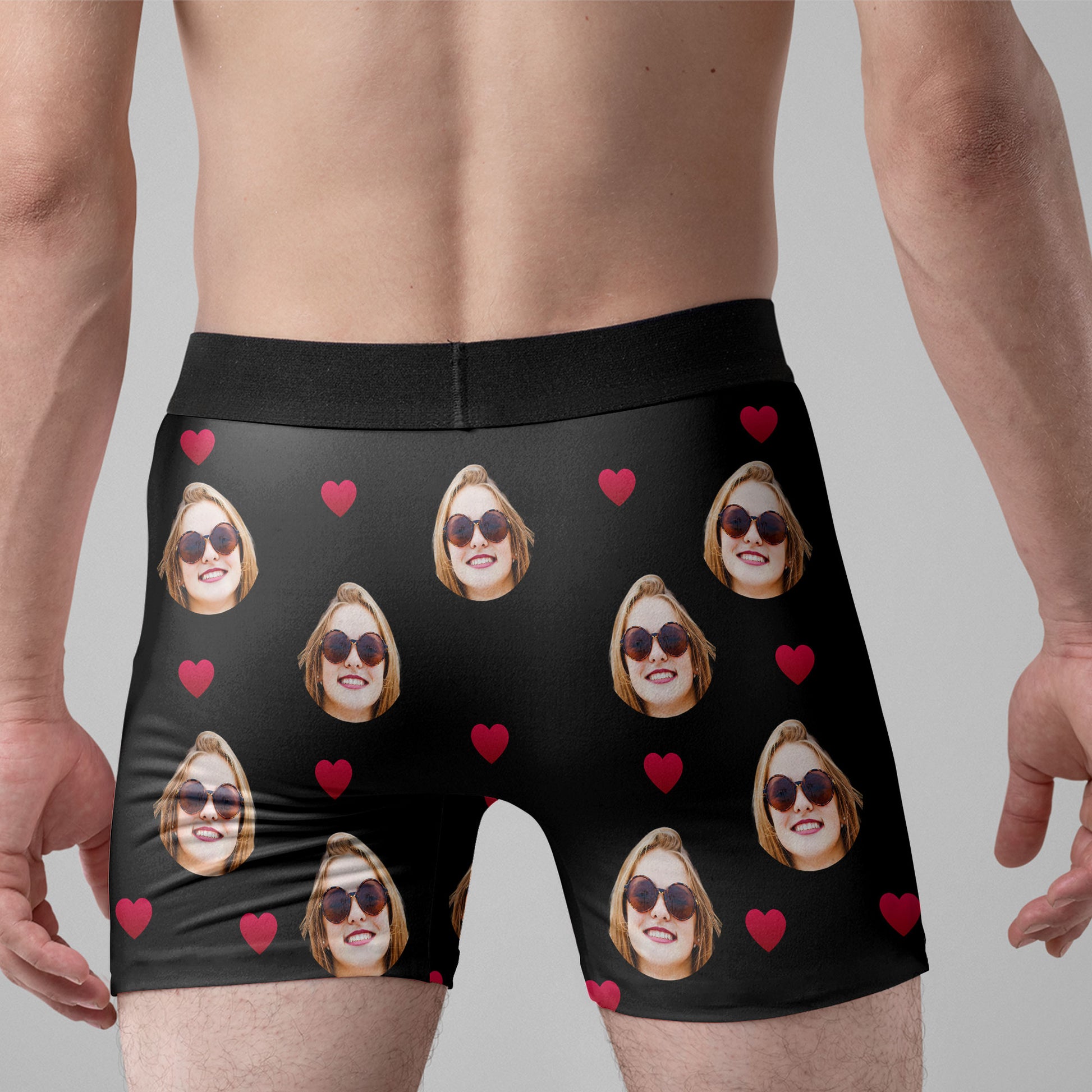 Custom Face Valentine Lover Underwear This Belongs to Me Men's Boxer Briefs