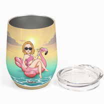 I Sunbathe I Drink - Tanned & Tipsy - Personalized Wine Tumbler