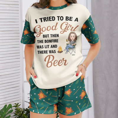 I Tried To Be A Good Girl - Personalized Pajama Shorts Set