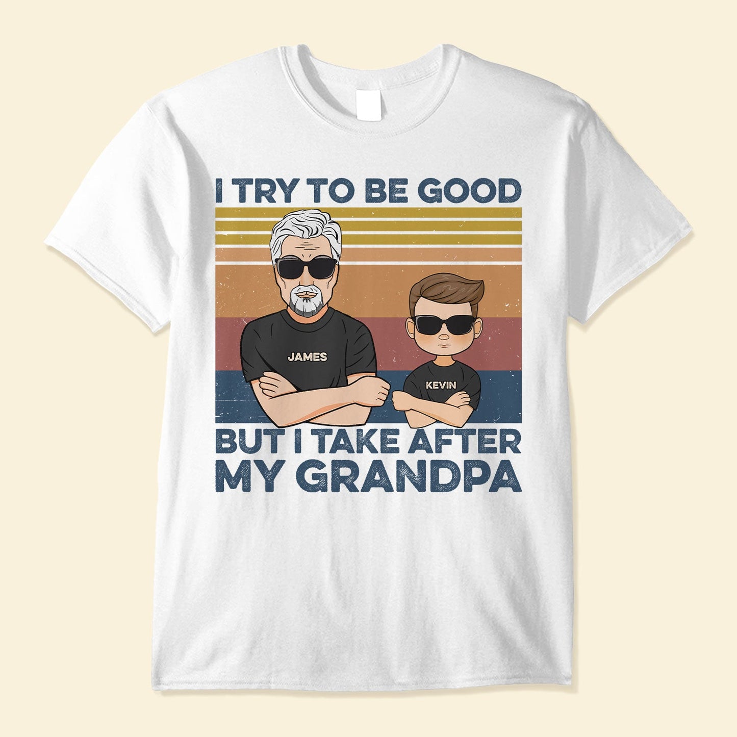 I Used To Be Good But Take After Grandpa - Personalized Youth Tee - Christmas Gift For Grandchildren