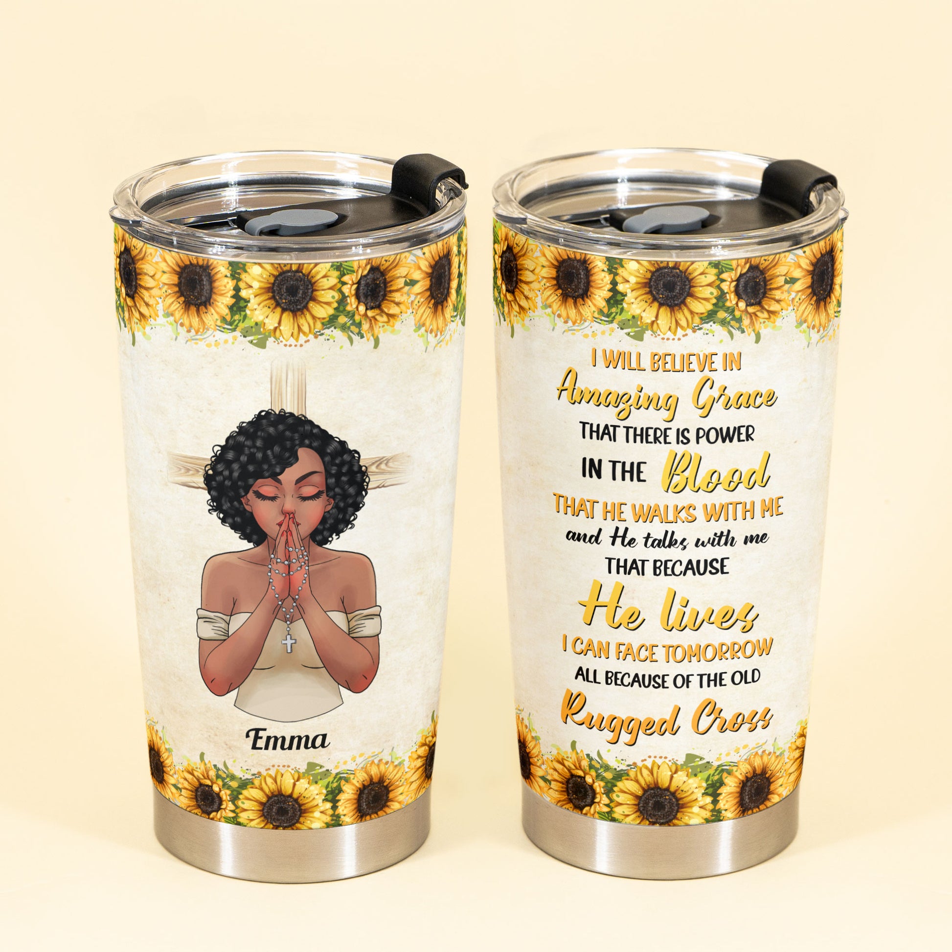 I Will Believe In Amazing Grace - Personalized Tumbler Cup - Birthday Gift For Christians