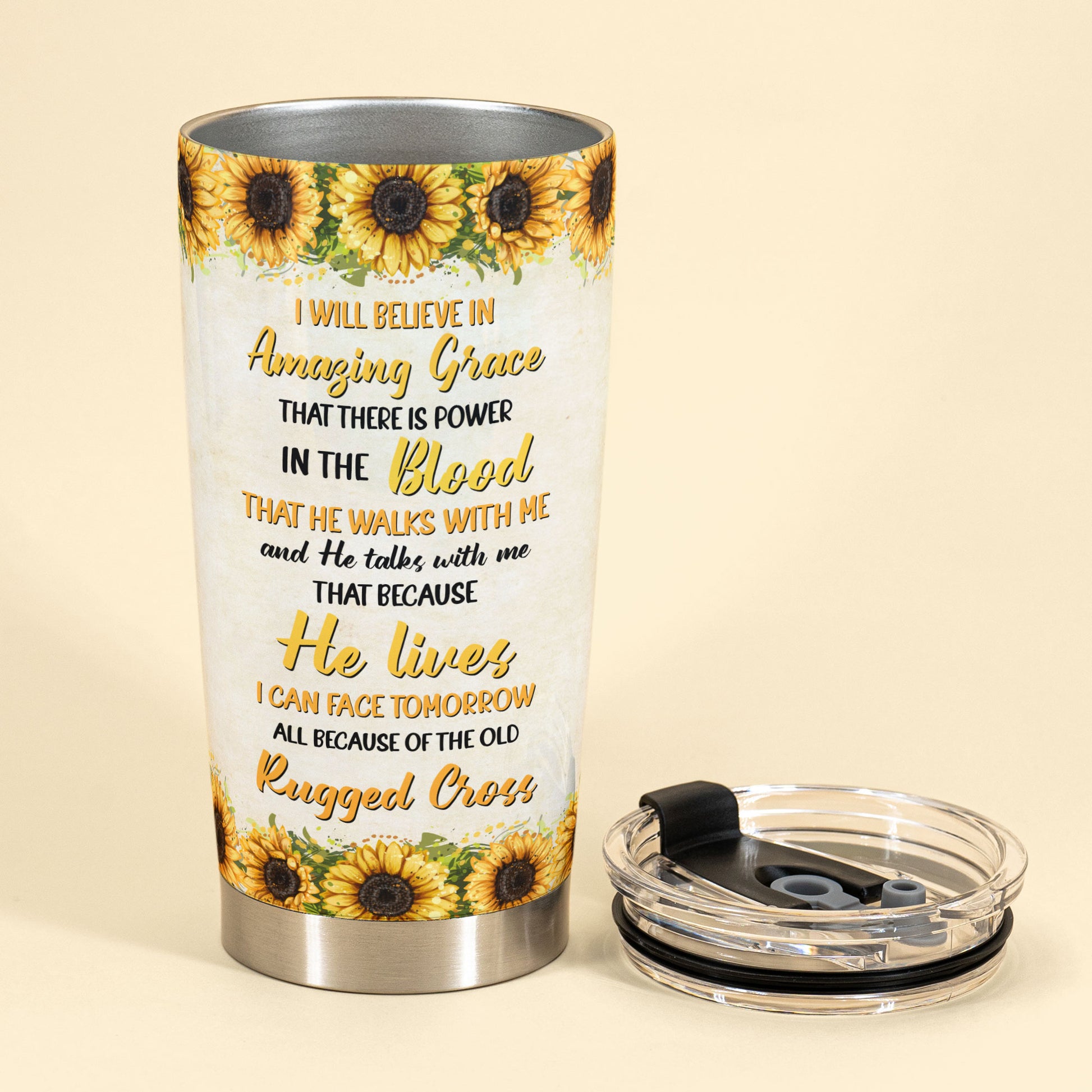 I Will Believe In Amazing Grace - Personalized Tumbler Cup - Birthday Gift For Christians