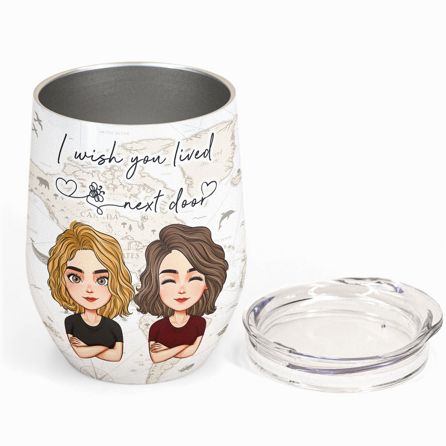 I Wish You Lived Next Door - Personalized Wine Tumbler