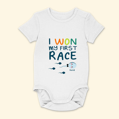 I Won My First Race - Personalized Baby Onesie