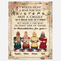 I Would Fight A Bear For You - Personalized Blanket - Birthday Gift For Friends - Hugging Friends