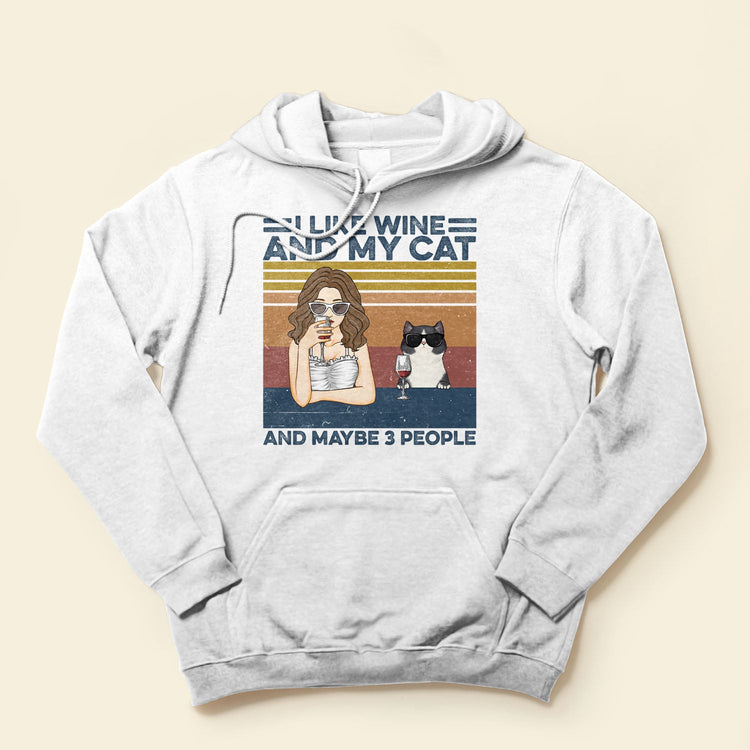I Like Drink And My Cats And Maybe 3 People, Cat Custom Shirt, Gift For Cat Lovers-Macorner