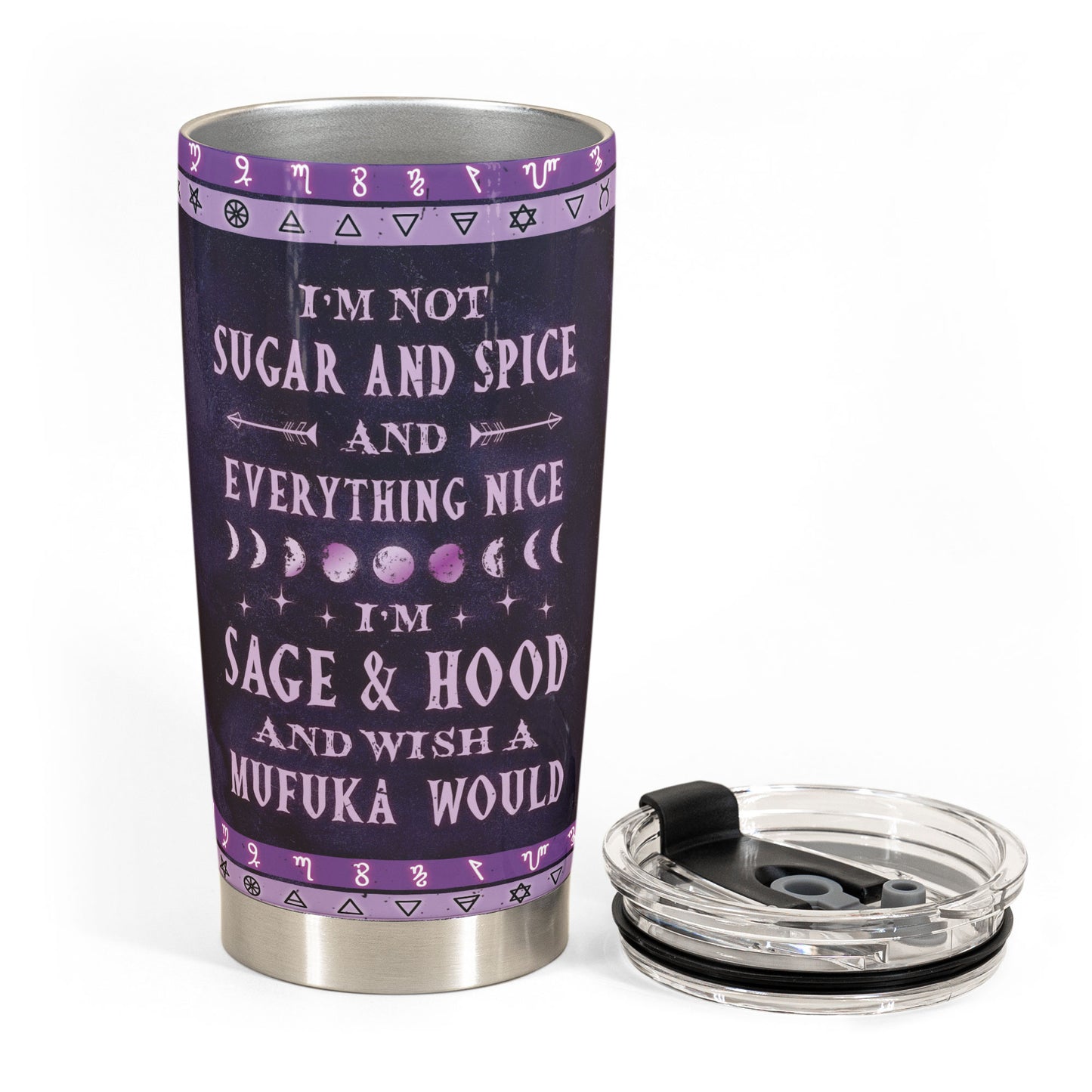 I'm Not Sugar & Spice & Everything Nice - Personalized Tumbler Cup - Birthday, Funny, Halloween Gift For Witches, Witch Craft -  Grimoire