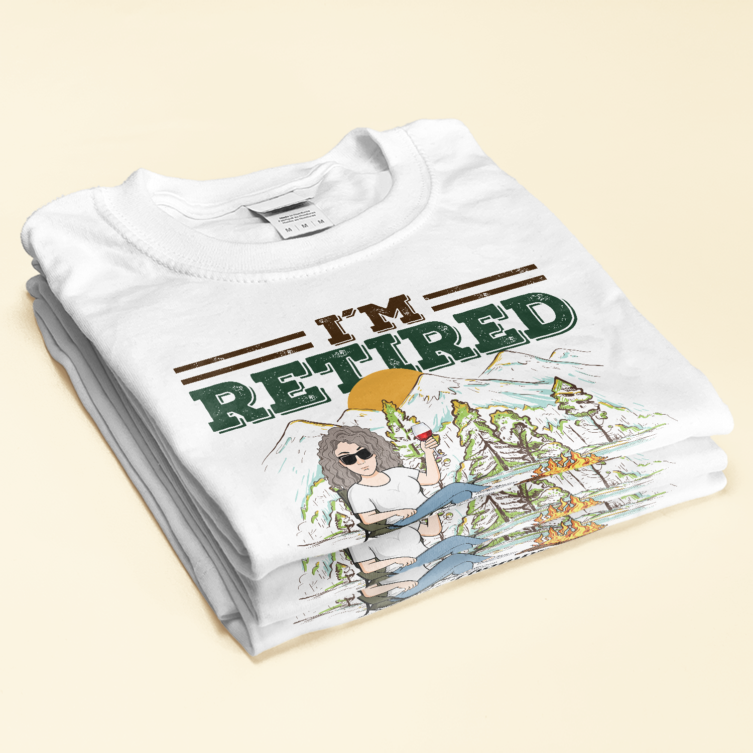 I'm Retired Every Hour Is Happy Hour - Personalized Shirt - Retirement Gift For For Camping Wife, Husband, Mother,Grandma, Grandpa, Camping Lover,