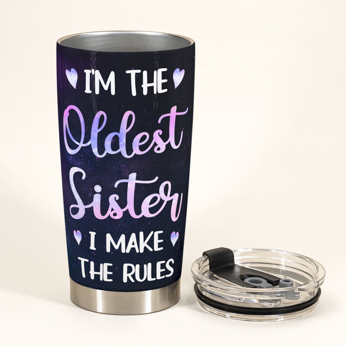 I'm The Oldest Sister - Personalized Tumbler Cup - Birthday Gift For Sisters, Siblings  - Cute Fashion Girls