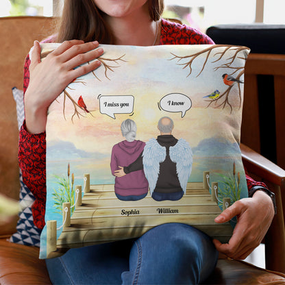 I Miss You - Personalized Pillow (Insert Included) - Memorial Gift For Mom, Dad, Daughters, Sons