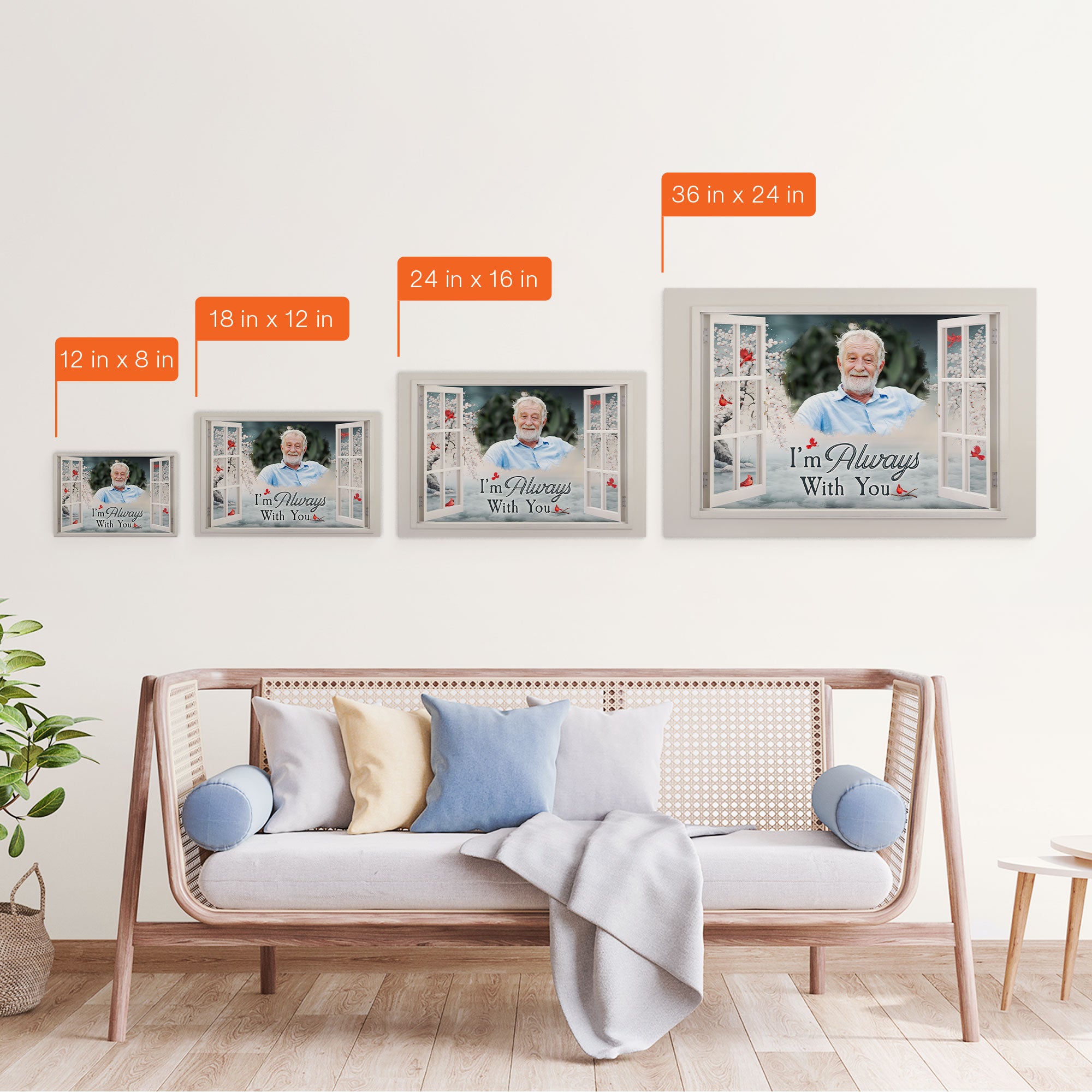 I'm Always With You Memorial - Personalized Photo Wrapped Canvas