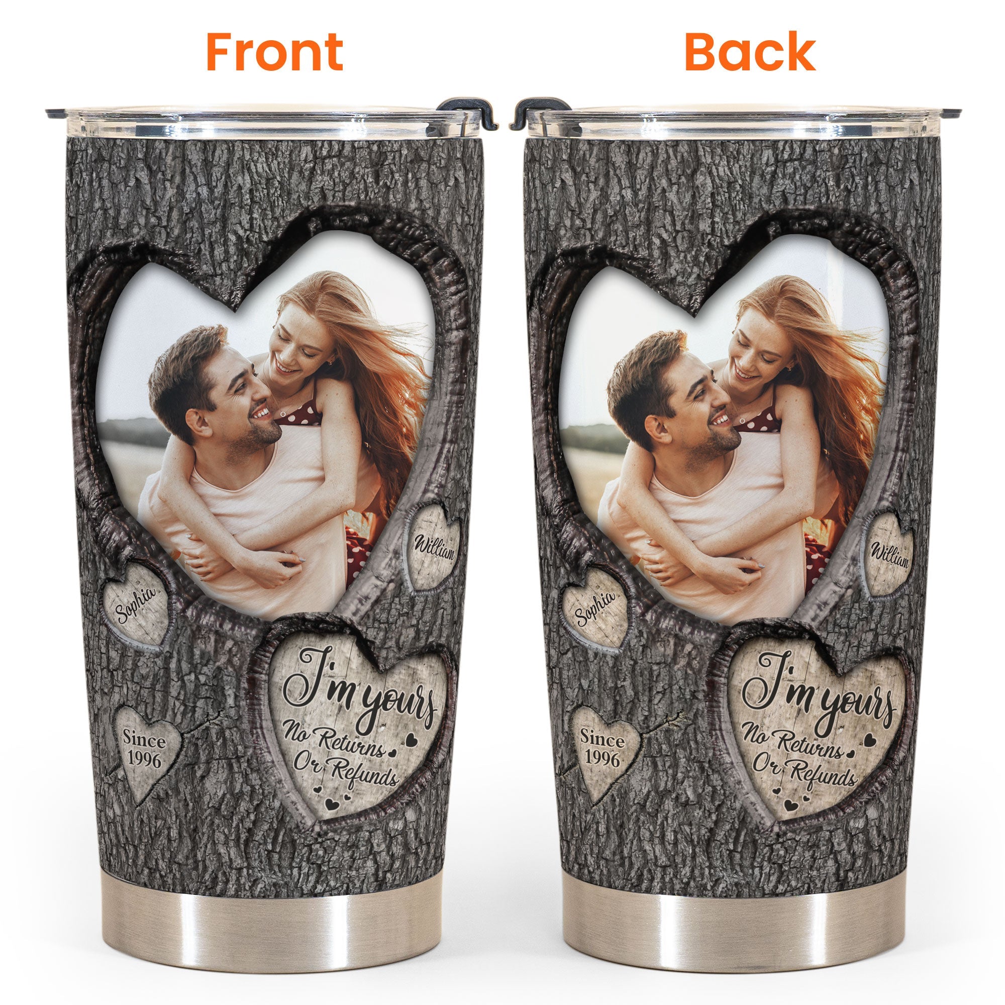 I'm Yours No Returns Or Refunds - Personalized Photo Tumbler Cup - Anniversary Gifts For Her, Him