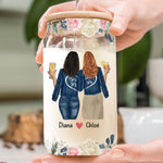 I'd Walk Through Fire For You Sister Rose Gift - Personalized Clear Glass Cup