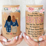 I'd Walk Through Fire For You Sister Rose Gift - Personalized Clear Glass Cup