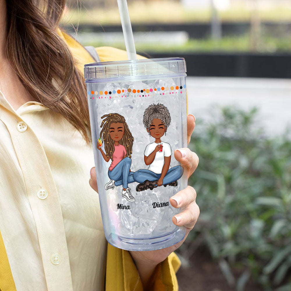 I'd Walk Through Fire - Personalized Acrylic Tumbler With Straw