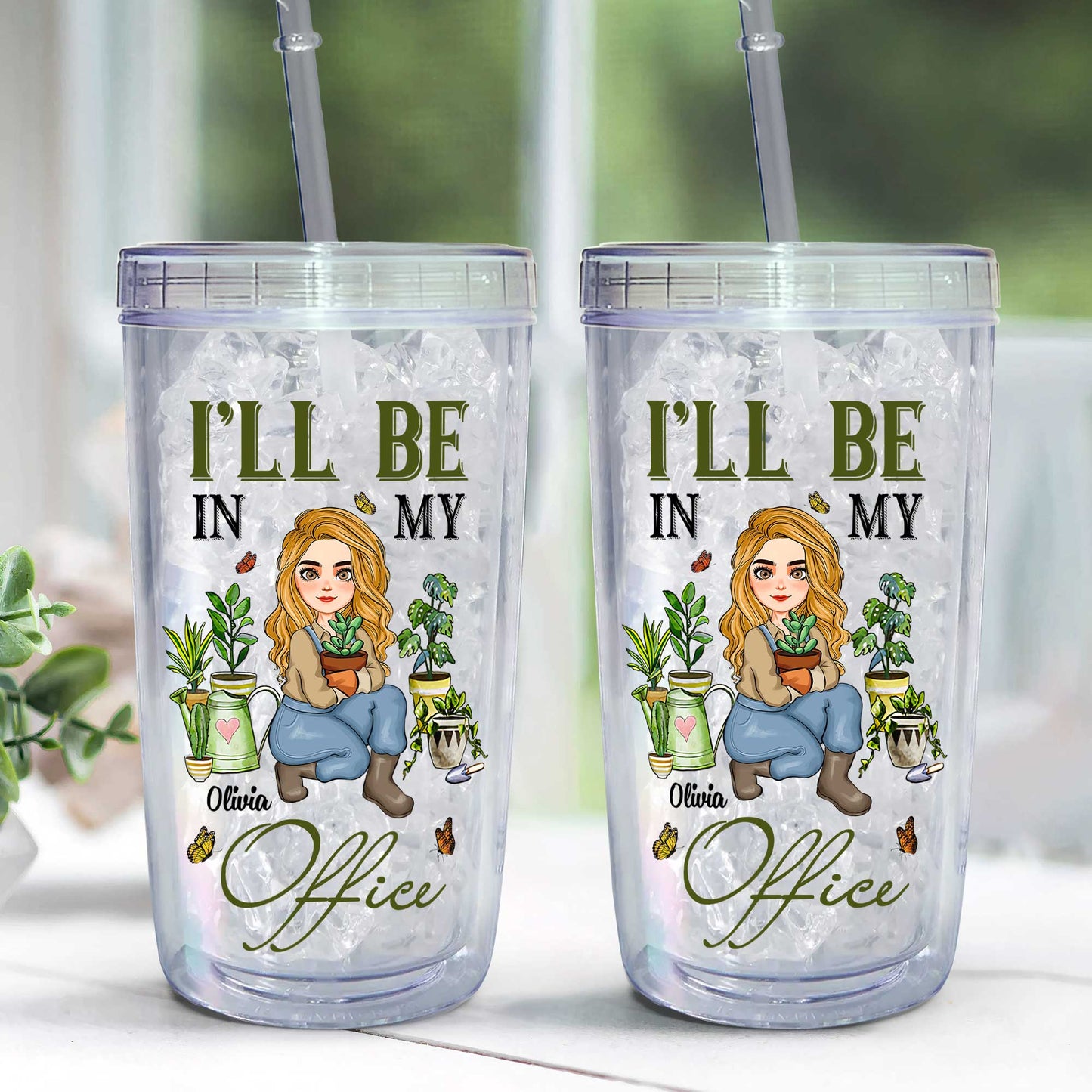 I'll Be In My Office - Personalized Acrylic Tumbler With Straw