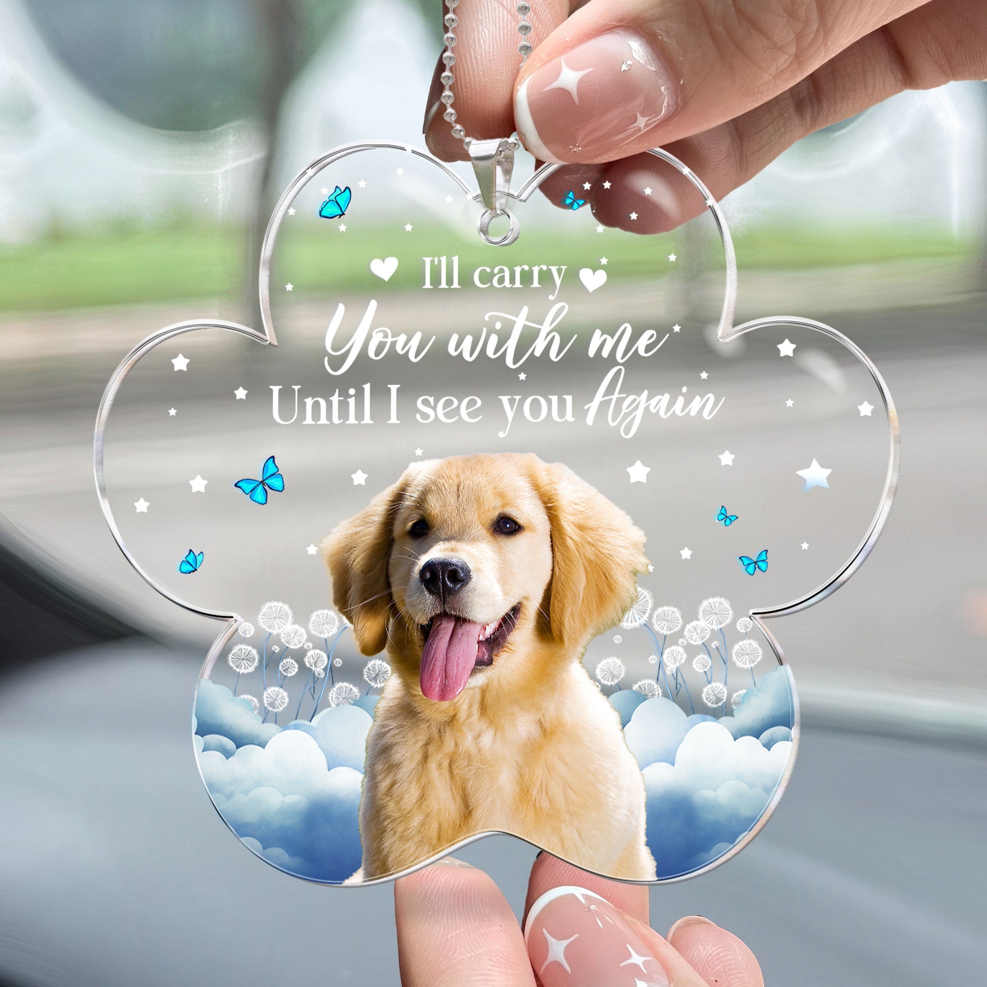 I'll Carry You With Me - Personalized Photo Rear View Mirror Accessory