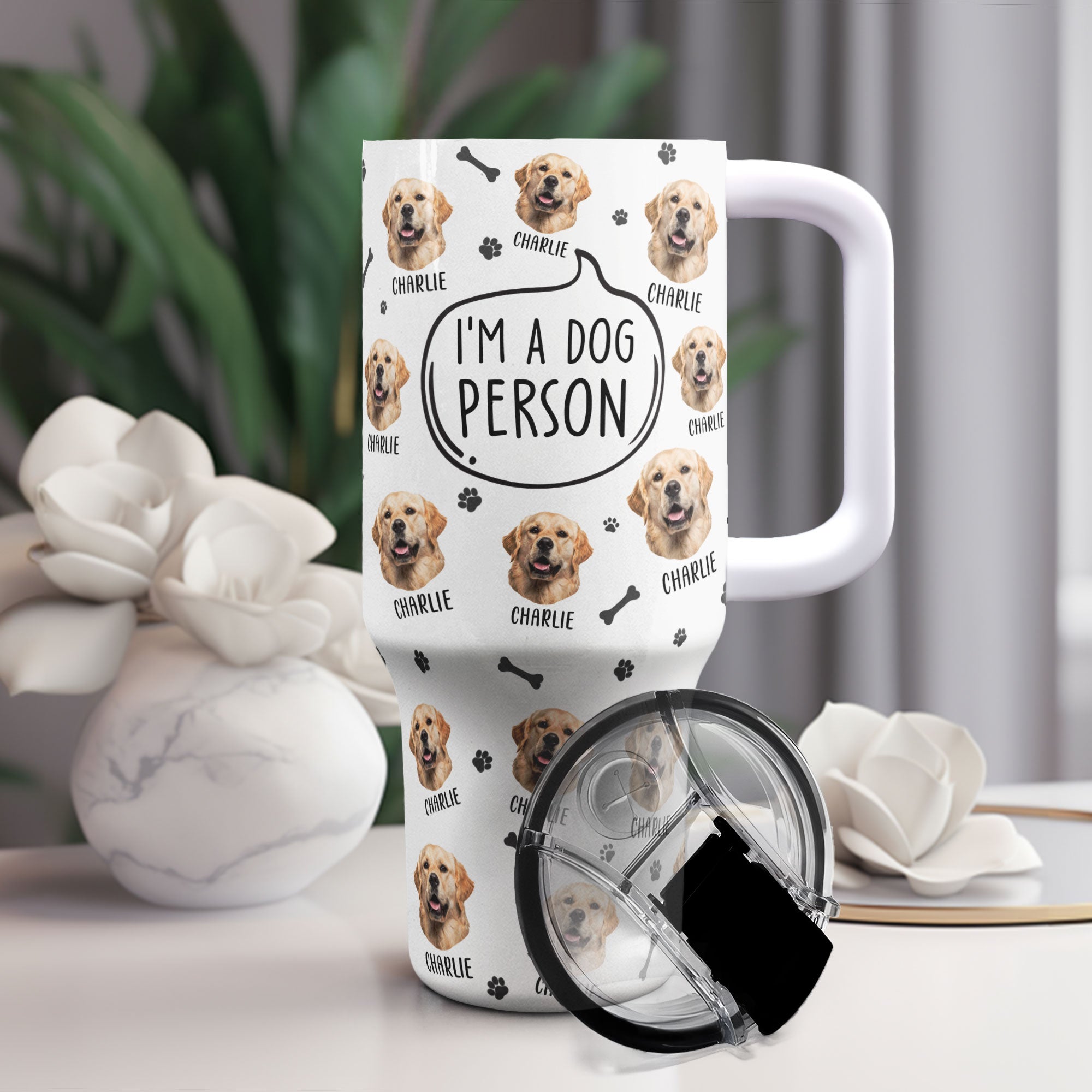 I'm A Dog Person - Personalized Photo 40oz Tumbler With Straw