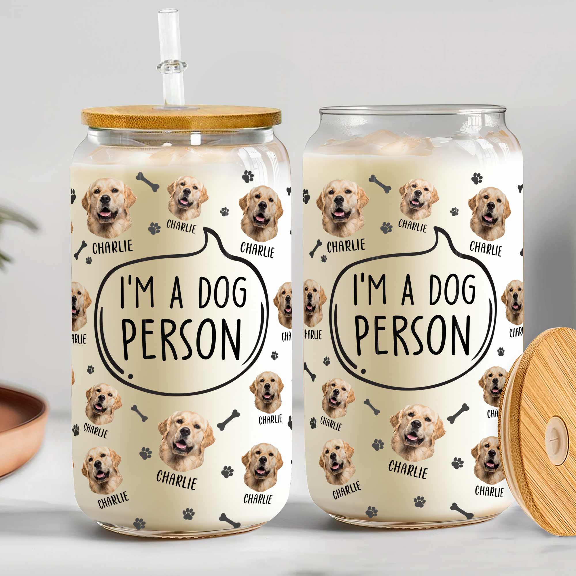 I'm A Dog Person  - Personalized Photo Clear Glass Cup