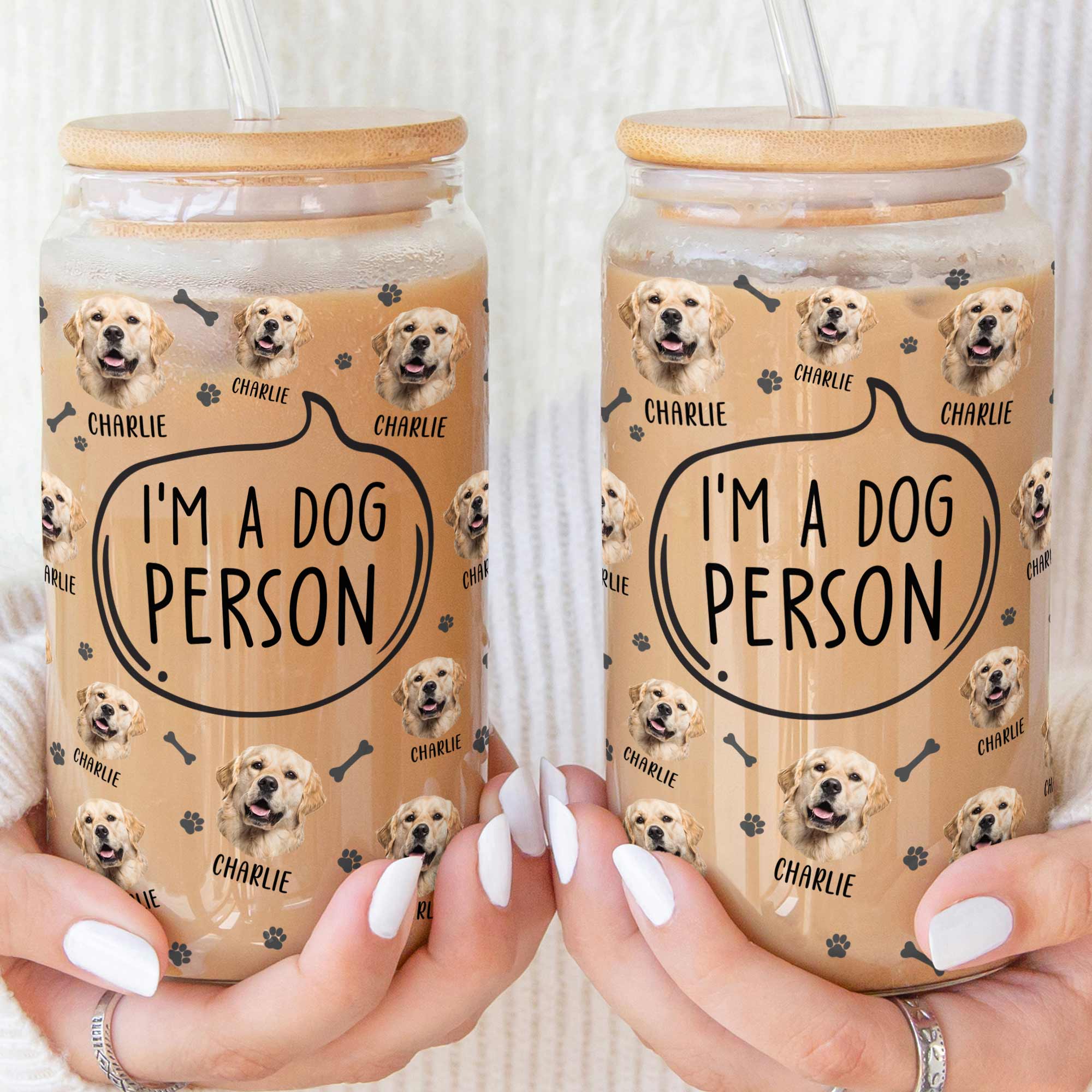 I'm A Dog Person  - Personalized Photo Clear Glass Cup