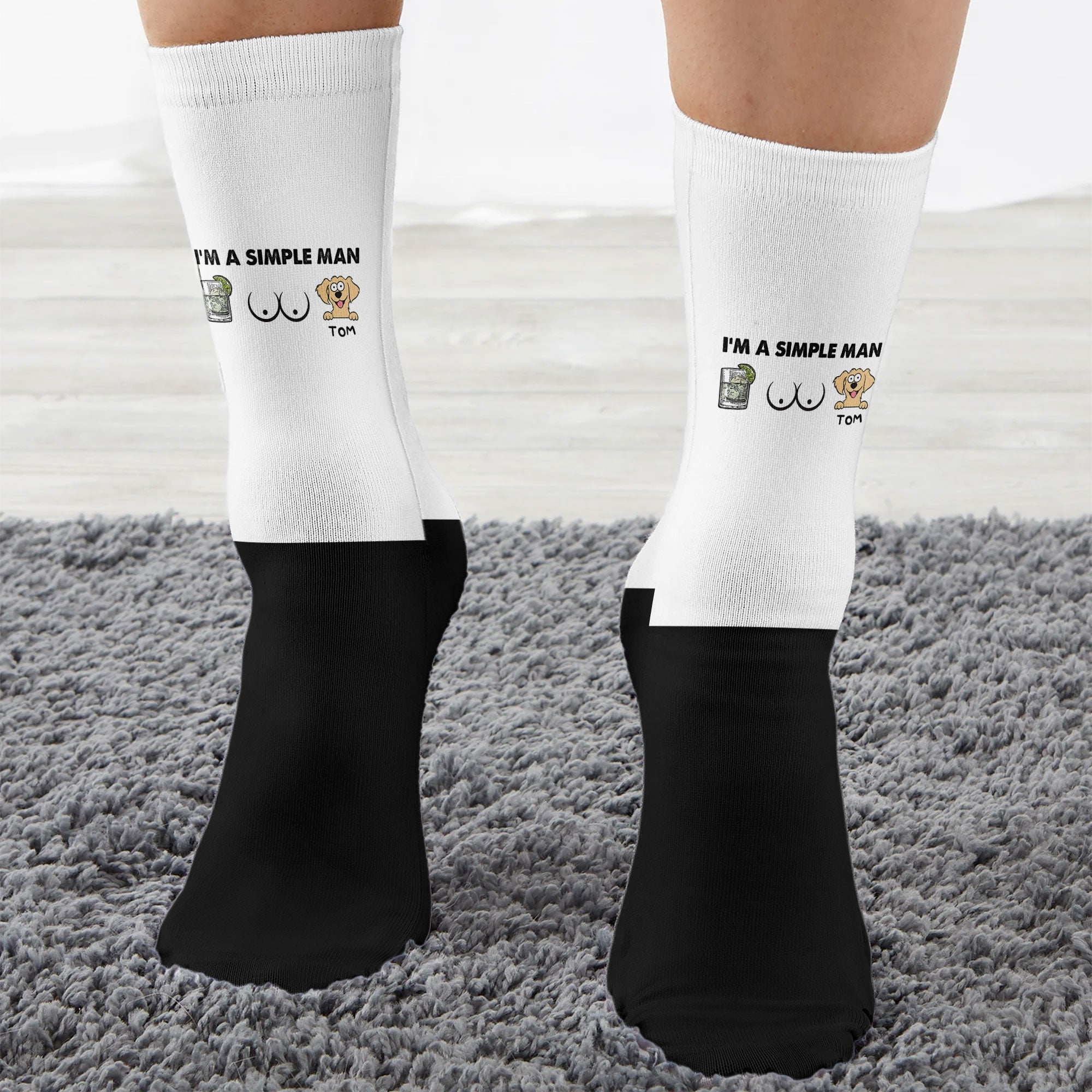 I'm A Simple Man - Dog Version - Personalized Crew Socks