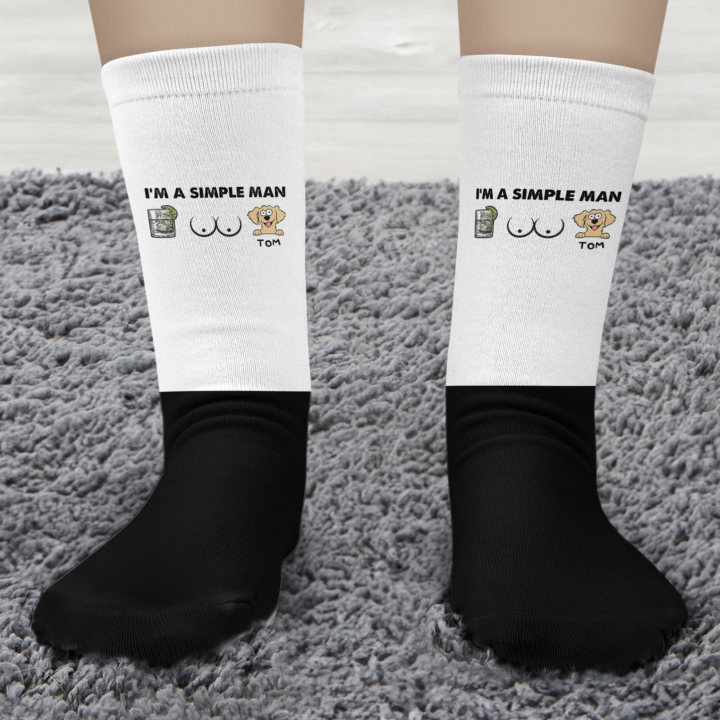 I'm A Simple Man - Dog Version - Personalized Crew Socks