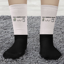I'm A Simple Man - Cat Version - Personalized Crew Socks