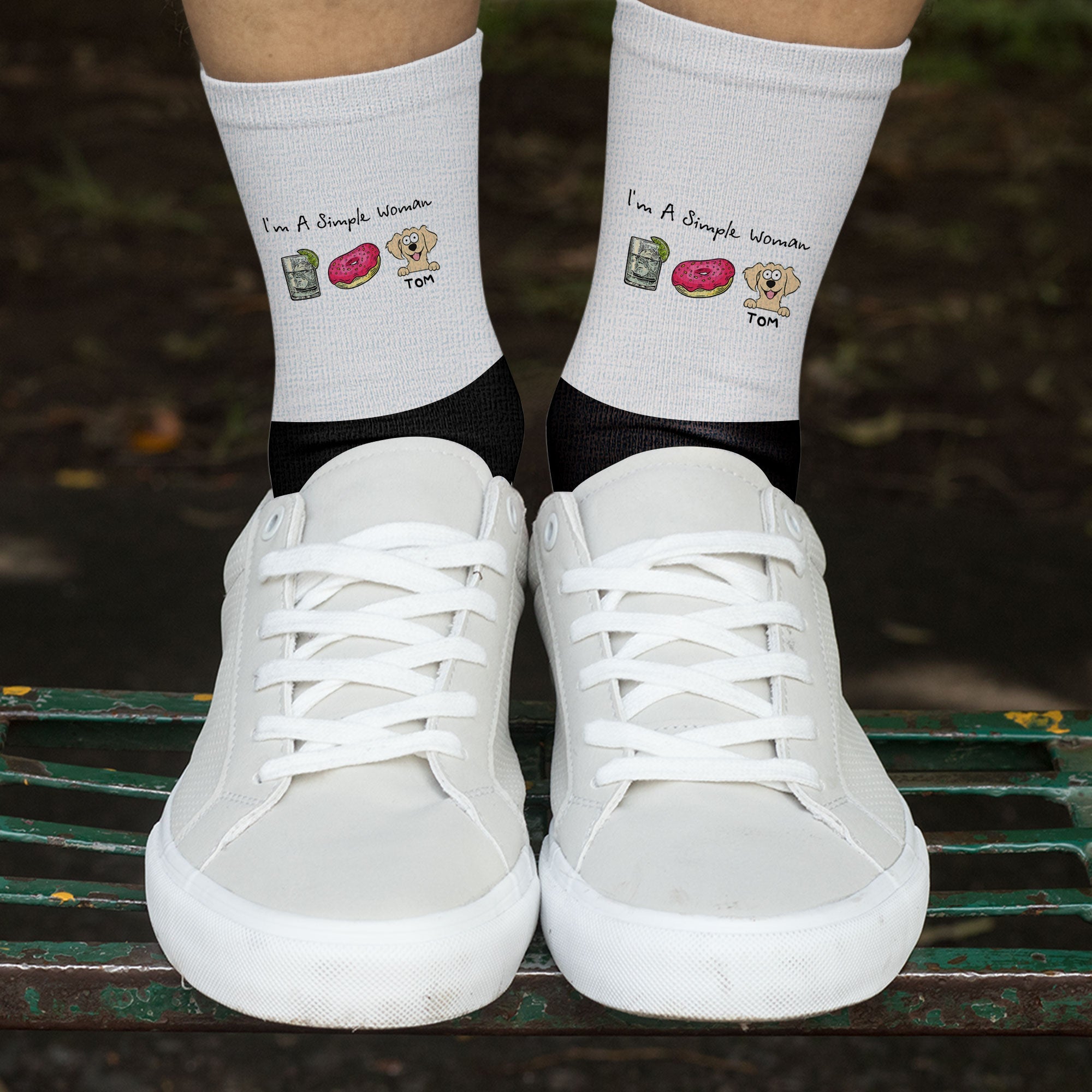 I'm A Simple Woman - Dog Version - Personalized Crew Socks