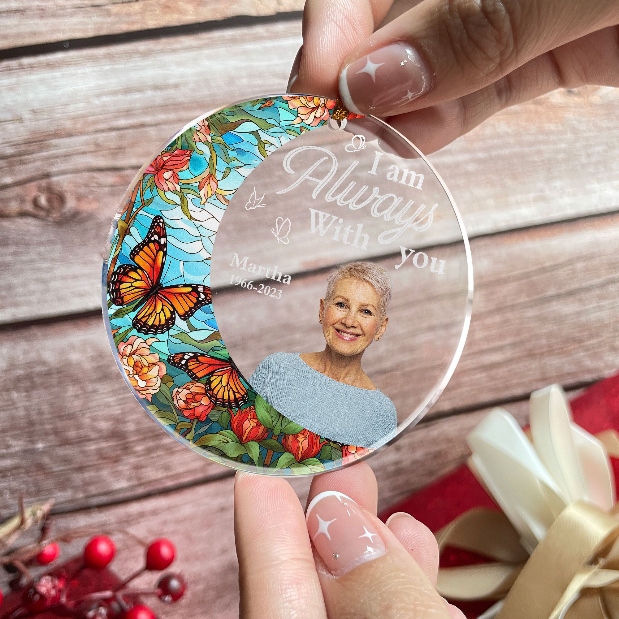 I'm Always With You For Loss Of Loved Ones - Personalized Acrylic Photo Ornament