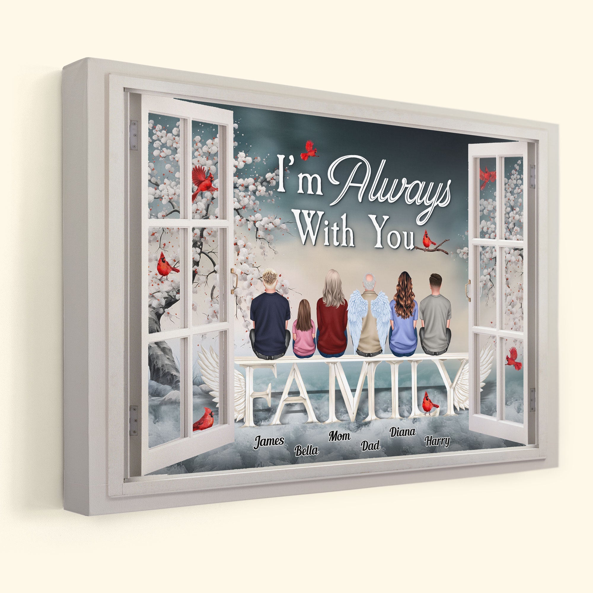 I'm Always With You Memorial - Personalized Wrapped Canvas
