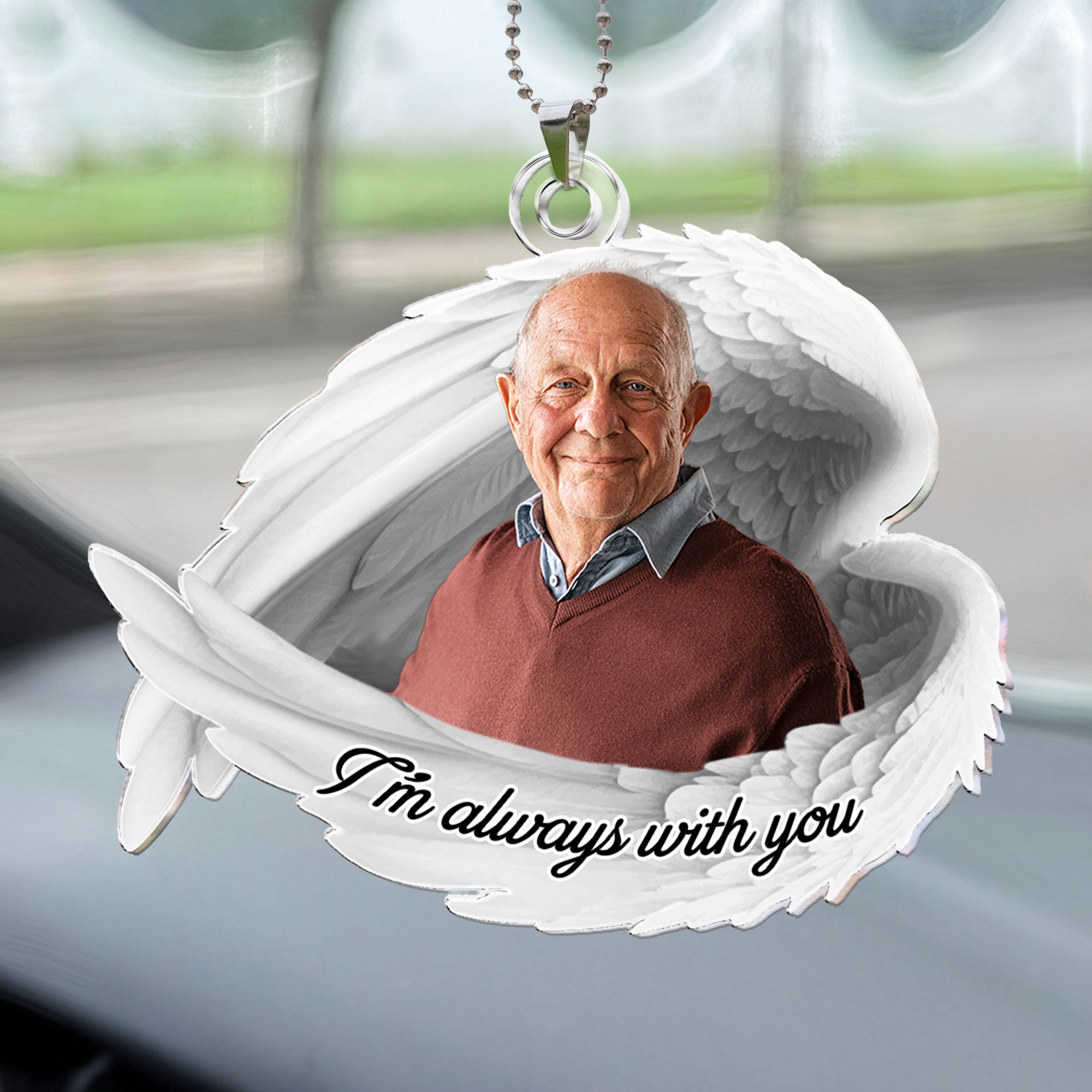 I'm Always With You - Personalized Photo Rear View Mirror Accessory