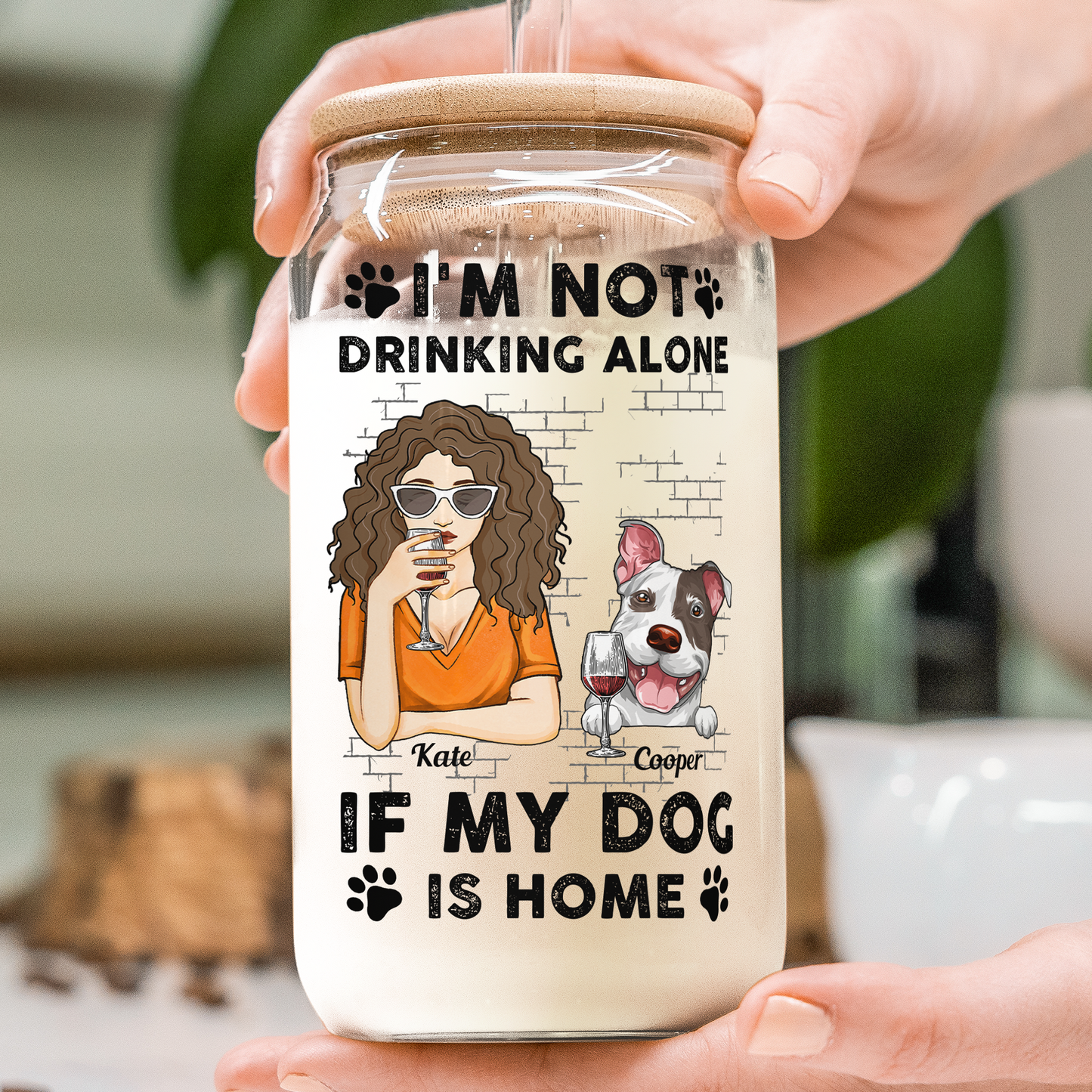 I'm Not Drinking Alone If My Pets Are Home - Personalized Clear Glass Cup