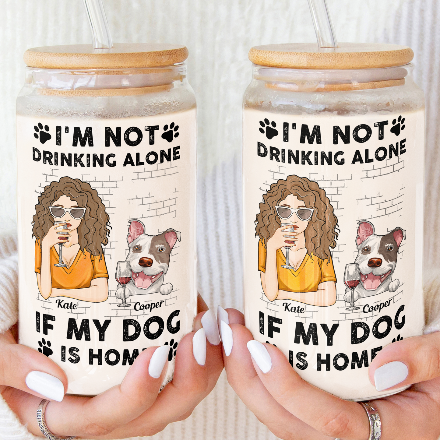 I'm Not Drinking Alone If My Pets Are Home - Personalized Clear Glass Cup