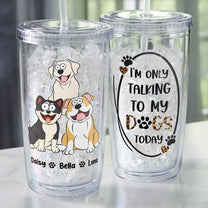 I'm Only Talking To My Dog Today - Personalized Acrylic Tumbler With Strawd Acrylic Insulated Tumbler