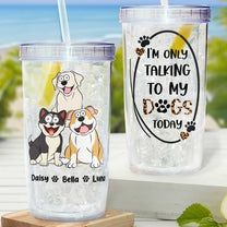 I'm Only Talking To My Dog Today - Personalized Acrylic Tumbler With Strawd Acrylic Insulated Tumbler