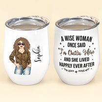 I'm Outta Here - Personalized Wine Tumbler - Retirement Gift For Woman, Grandma, Mother